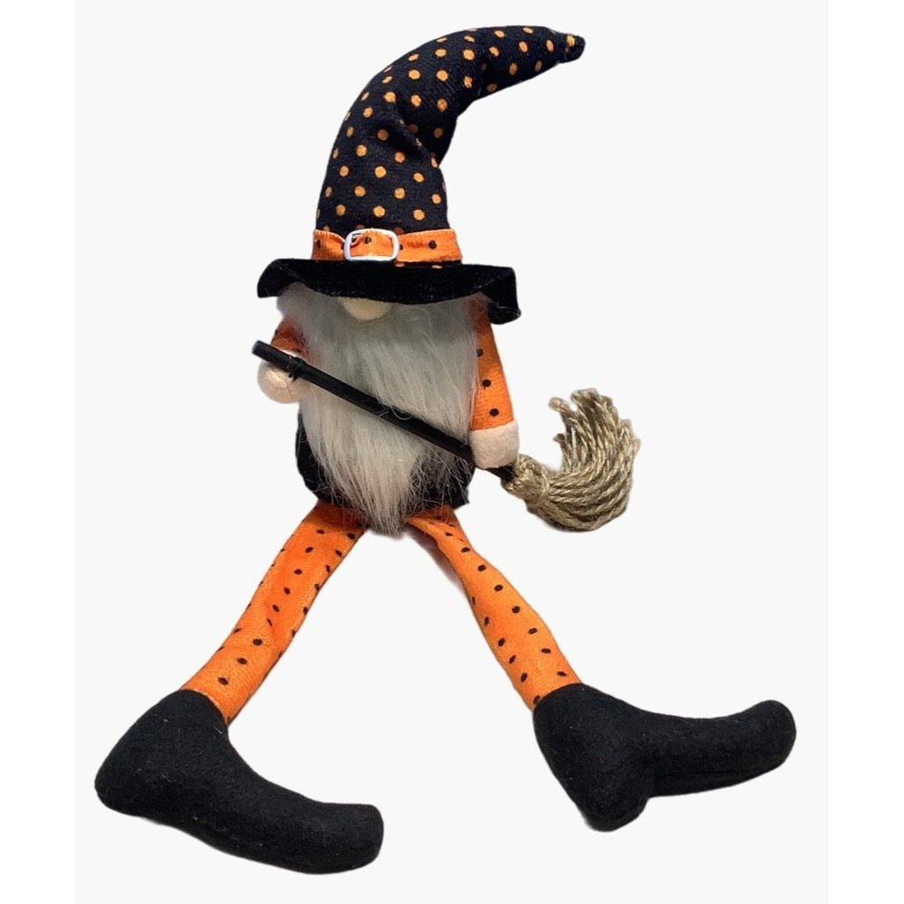 Halloween Witch Gnome Doll Decorative Dangle Leg Faceless 16" - Picture 1 of 6